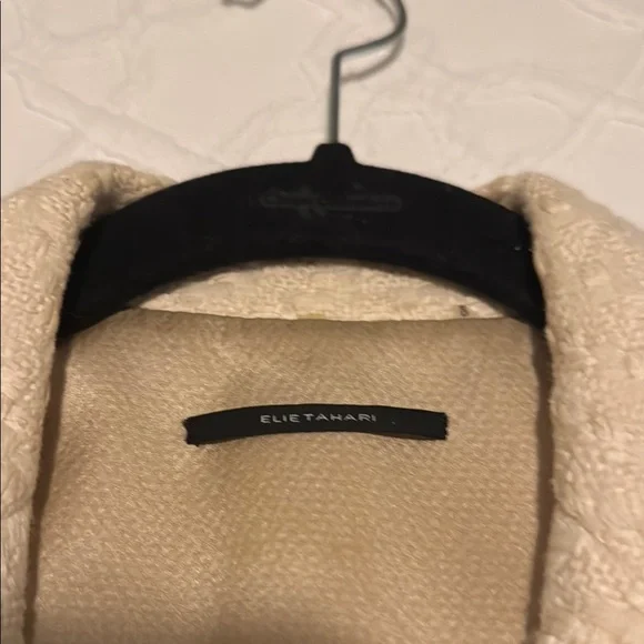 Elie Tahari Tweed Cream Women's Blazer Jacket - Picture 4 of 7